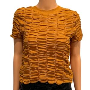 NWOT HOUSE OF HARLOW 1960 Short Sleeve Ruched Lightweight Stretchy Top XS